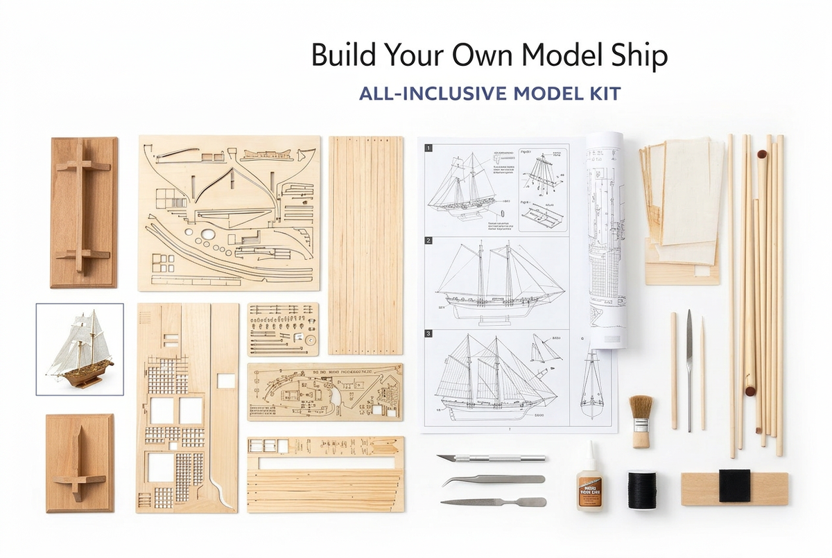 DIY Wooden Sailboat Display Model