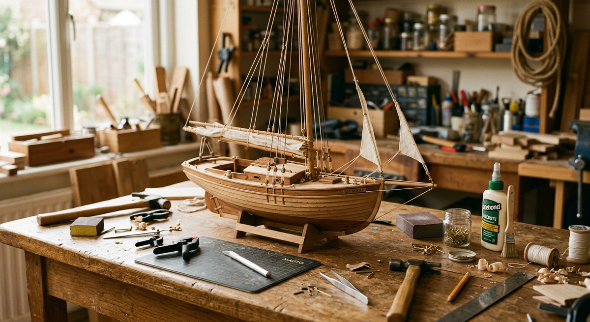 DIY Wooden Sailboat Display Model