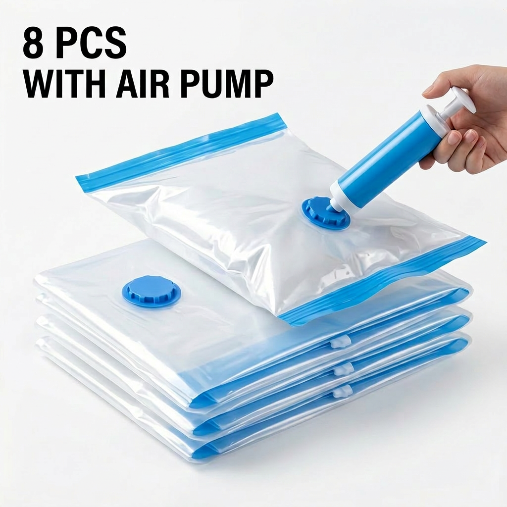 Space-Saving Vacuum Storage Bags – Pump Included