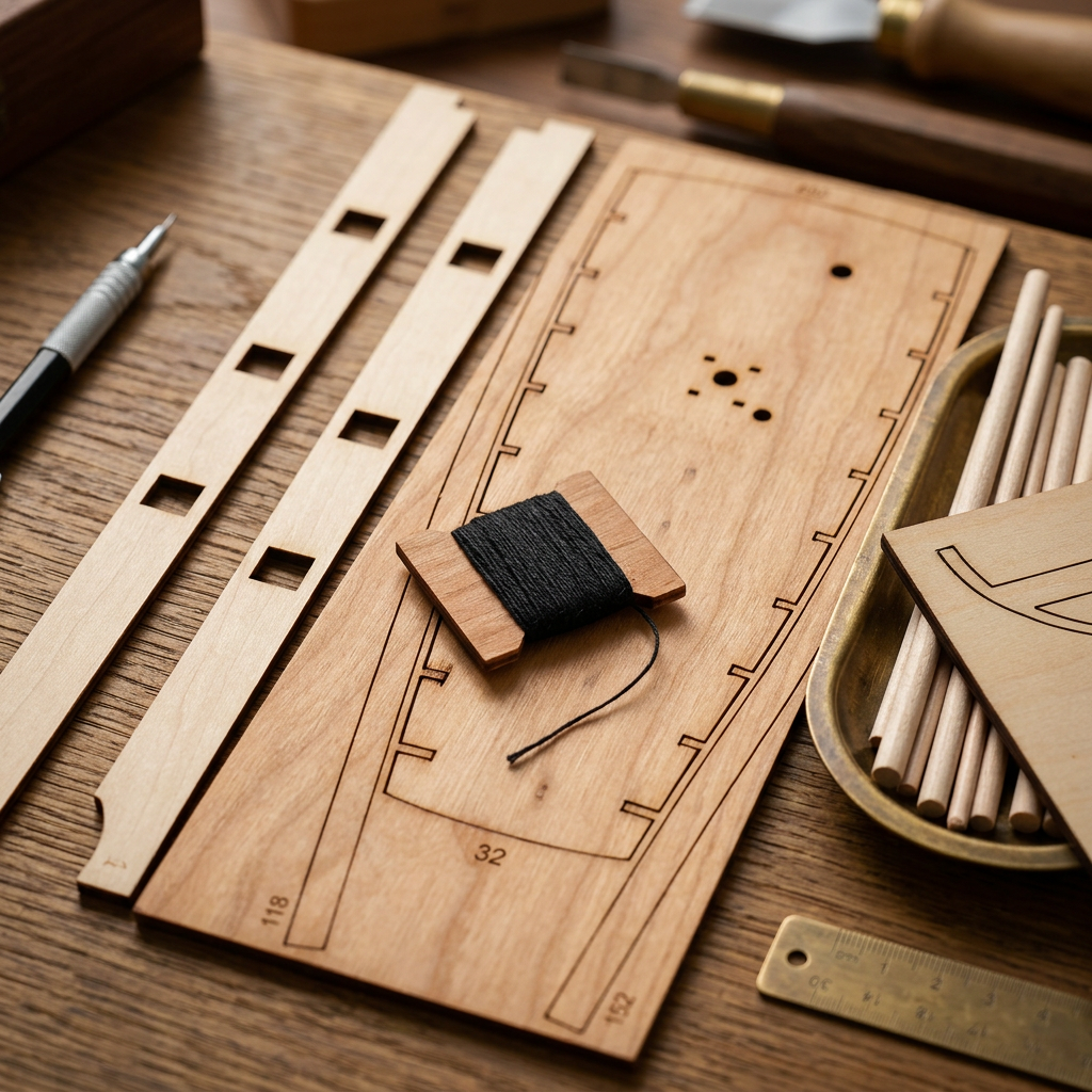 DIY Wooden Sailboat Display Model