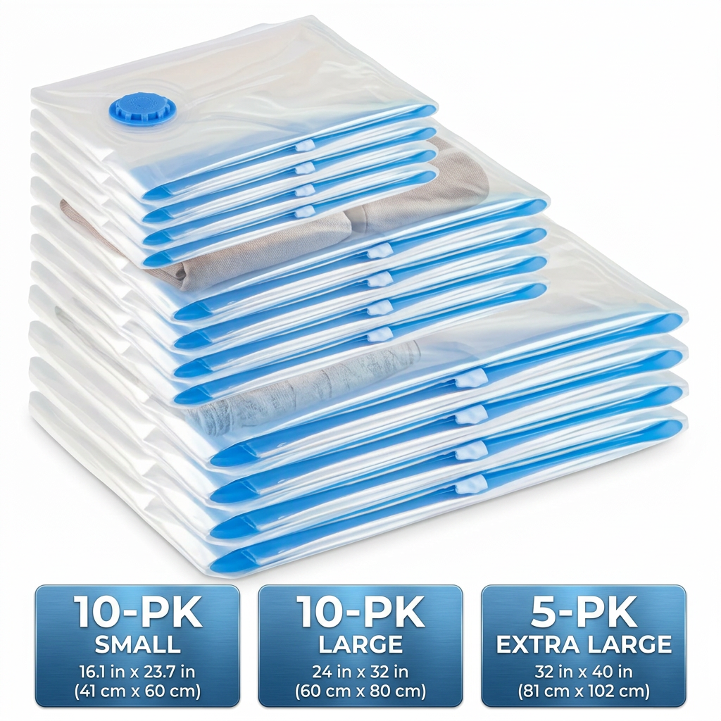 Space-Saving Vacuum Storage Bags – Pump Included