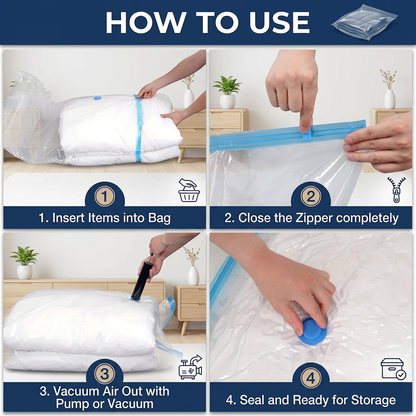 Space-Saving Vacuum Storage Bags – Pump Included